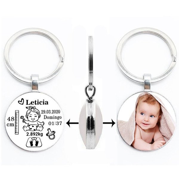 Beidseitig personalisierter Schlüsselanhänger mit eigenem Foto