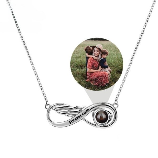 Halskette mit Fotoprojektion aus 925er Sterling Silber – personalisiert mit eigenem Foto