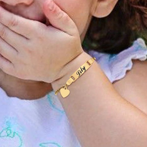 Kinderarmband mit Textgravur – personalisiert, verstellbar (12–15 cm)