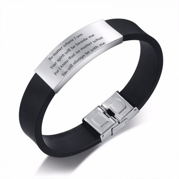 Personalisiertes Silberarmband – Mit individueller Textgravur