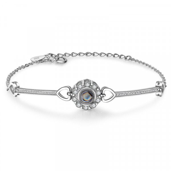 Projektion Armband mit eigenem Bild Foto im Kristall-Stein 3D-Armband – Verstellbar