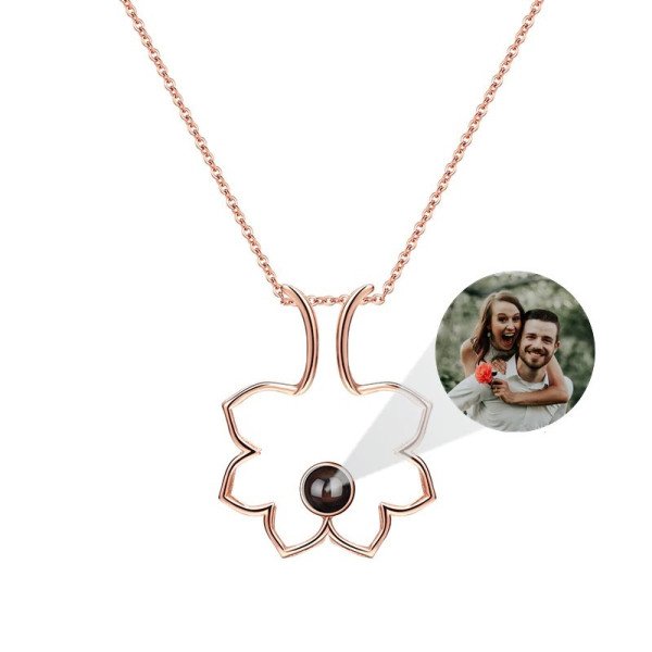 Halskette mit Fotoprojektion aus 925er Sterling Silber – personalisiert mit eigenem Bild