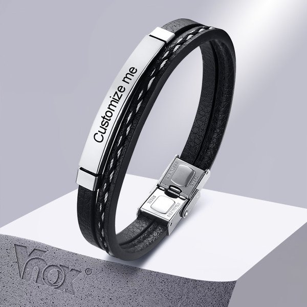 Graviertes Herrenarmband – Personalisiertes Armband mit eigenem Wunschtext
