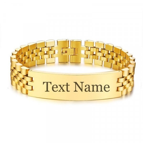 Armband mit Wunschgravur – Personalisiert mit Text oder Namen (21,5cm Länge/Umfang)