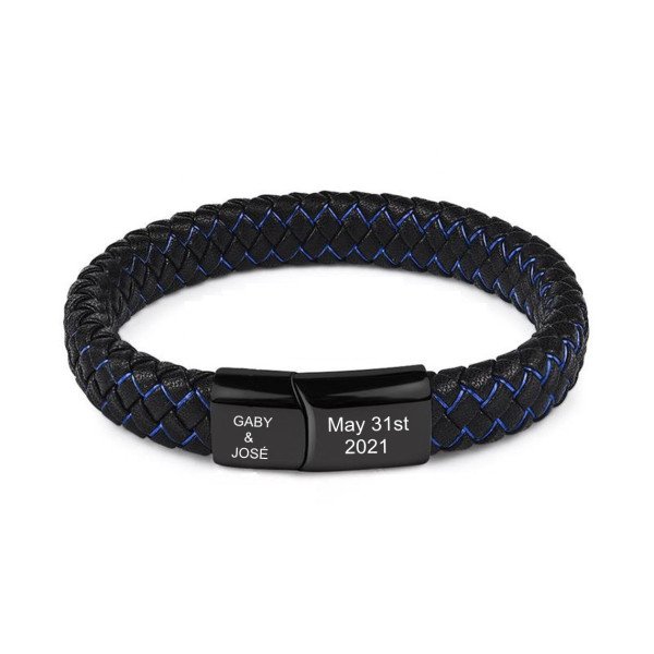 Lederarmband mit Textgravur – personalisiert mit Wunschtext