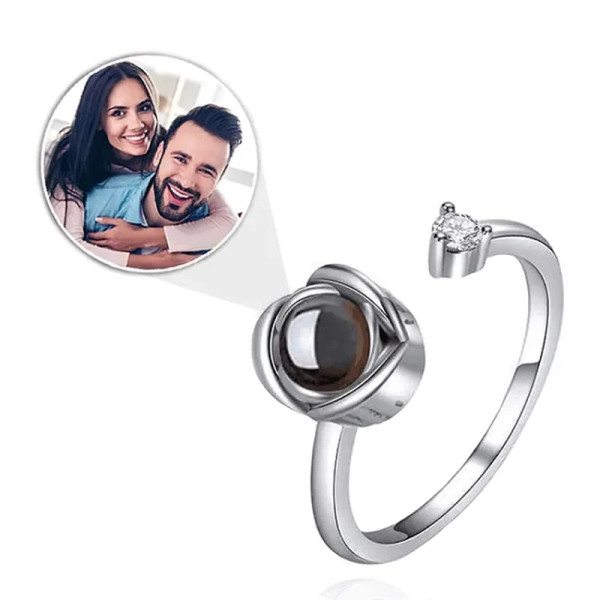Zirkonia-Ring mit Fotoprojektion – personalisiert mit eigenem Bild