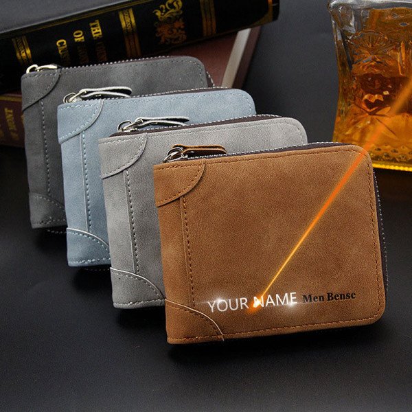 Personalisiertes Herren-Portemonnaie mit Gravur – Geldbeutel mit Wunschtext
