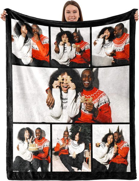 Personalisierte Fleece-Fotodecke – selbst gestalten mit eigenen Bildern & Text, waschbar bis 60 °C